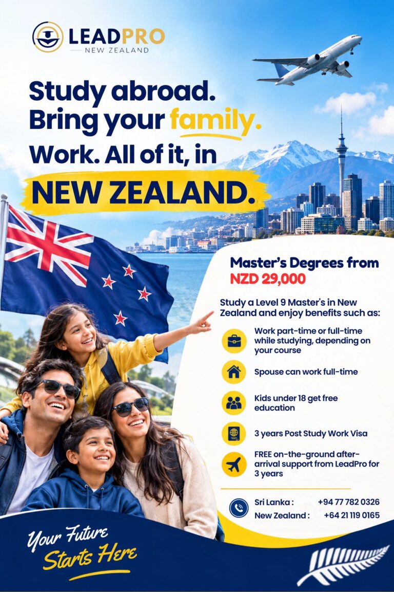 Planning to study a Master’s in New Zealand and Come with your family in 2027?